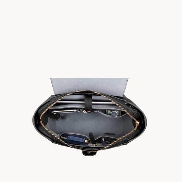 Senreve Black Midi Maestra Bag with Structured Design. Like bee - Picture 3 of 15